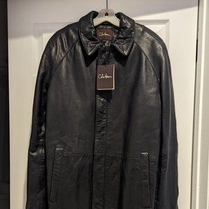 Cole Haan New Men's Black Leather Jacket - Size Med